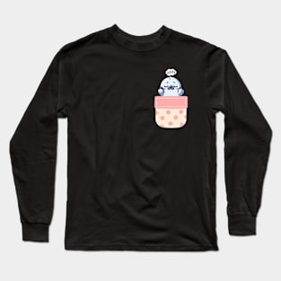 Sleepy Seal in Polka Dot Pocket Long Sleeve T-Shirt